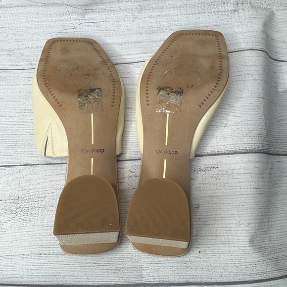 Dolce Vita Kaira Cream Leather Open‎ Toe Mules Sandals Size 7 - Picture 7 of 7